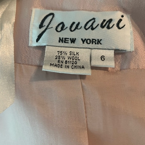 Jovani New York Blush Pink Blazer Silk Wool 81120 Formal Womens Size 6 - Picture 4 of 9